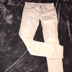 RVCA Sz30 destroyed skinny jeans-light khaki color